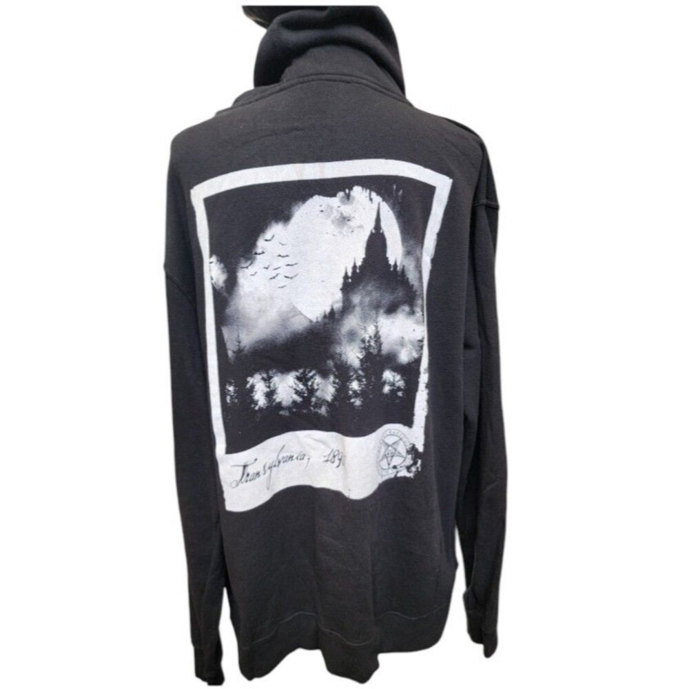 Blackcraft Cult Transylvania Black Hoodie Size Large Goth Horror Full Zip